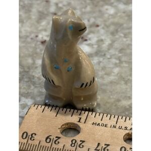 Vintage Native American Zuni Stone Bear Fetish Carved Stone